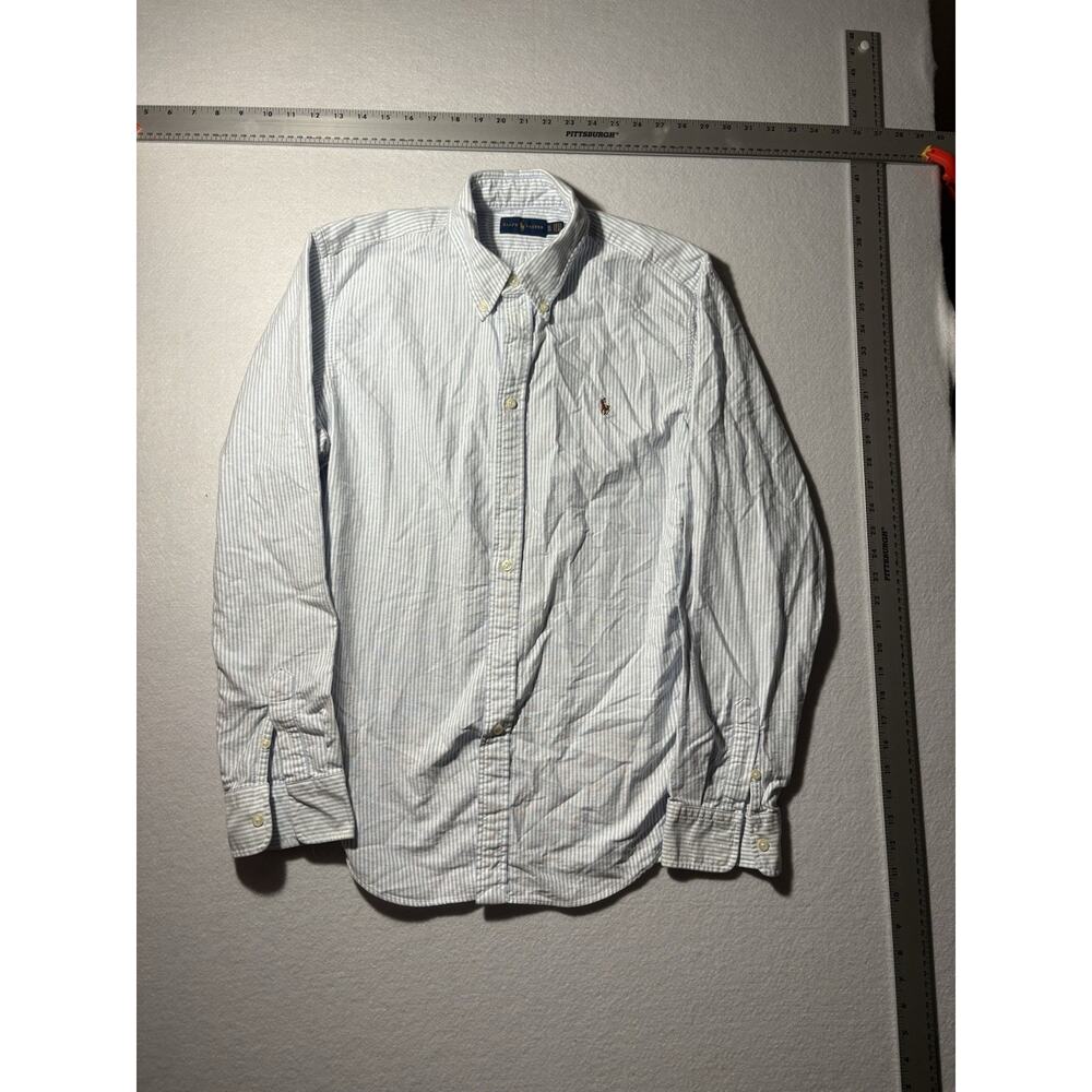 Ralph Lauren Men’s Classic Fit Button Down Blue/Wht Stripe Size Xl